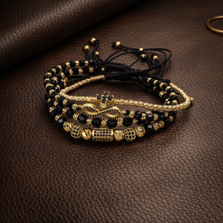 Set 4 Bratari Brooks GoldBlack Infinity [1]