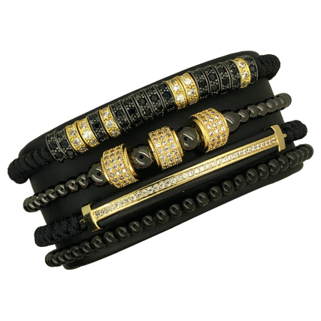 SETURI BRATARI - Set 4 Bratari Brooks Luxury GoldBlack Fusion