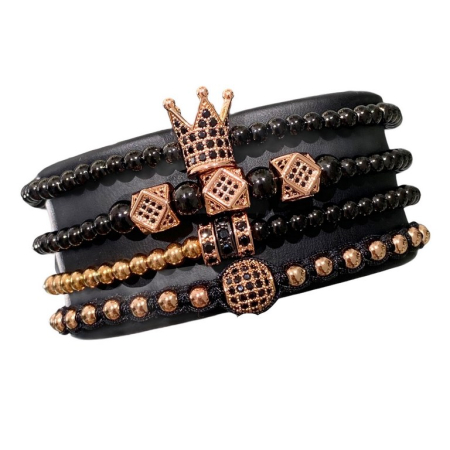 Set 4 Bratari Brooks RoseGold And Black [0]