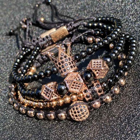 Set 4 Bratari Brooks RoseGold And Black [2]