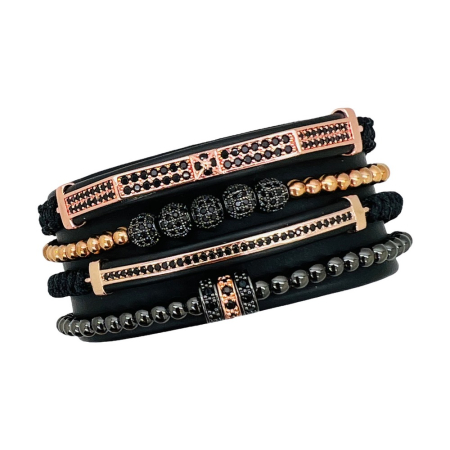 Set 4 Bratari Brooks RoseGold And Black [0]