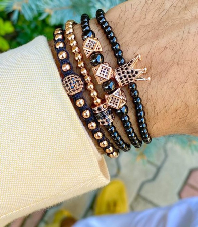 Set 4 Bratari Brooks RoseGold And Black [1]