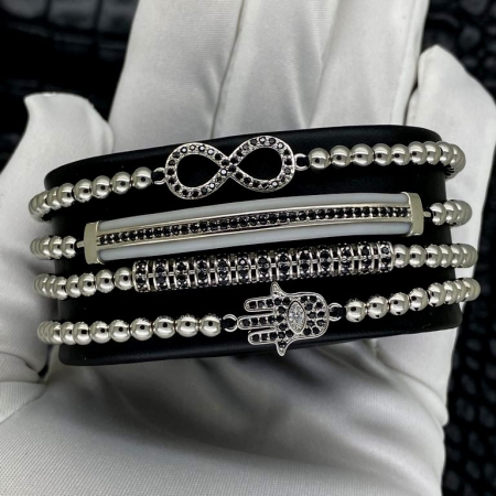Set 4 Bratari Brooks Silver Infinity [2]