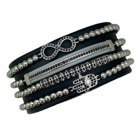 SETURI SILVER - Set 4 Bratari Brooks Silver Infinity