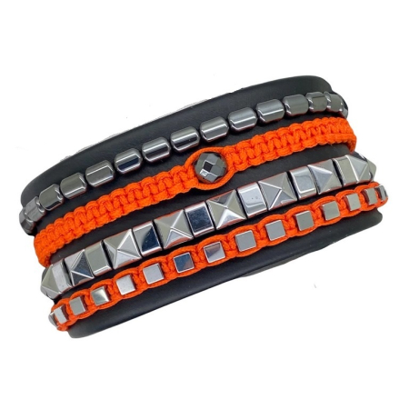 SETURI SILVER - Set 4 Bratari Brooks Summer Orange