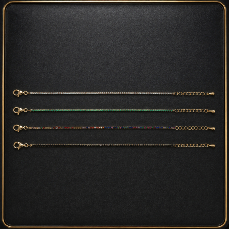 Set 4 Bratari Tennis Gold Slim 1.3 MM [2]