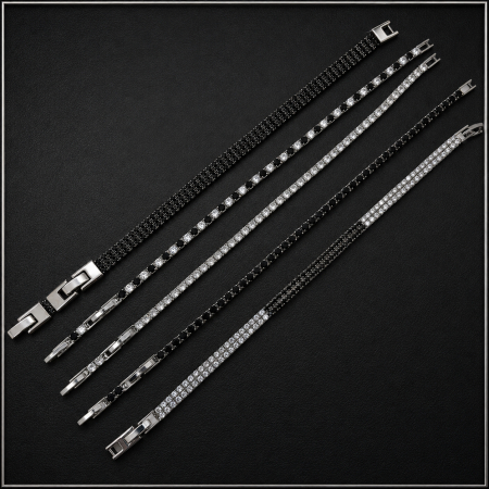 Set 5 Bratari Tennis Black-White 20 CM [2]