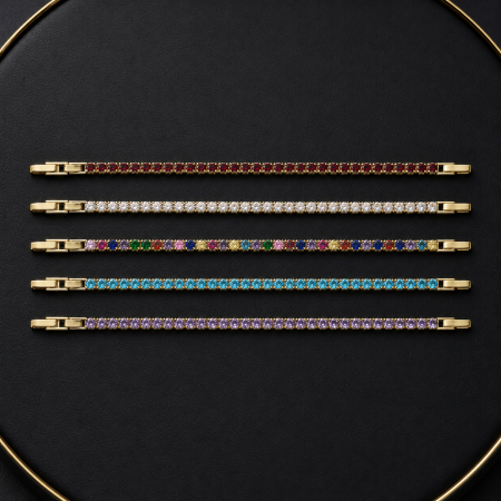 Set 5 Bratari Tennis Gold Rainbow 3 MM / 20 CM [2]