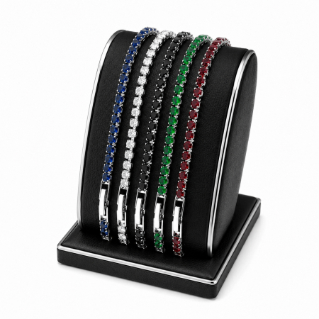 BRATARI BARBATI - Set 5 Bratari Tennis Zirconia Diamonds 3 MM / 19.5 CM