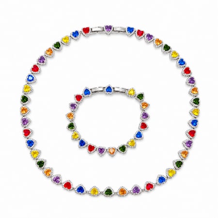 BRATARI CRISTALE - Set Angelic Rainbow Hearts Diamonds 10M