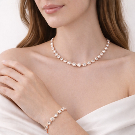 Set Angelic Rose Gold Diamonds 8MM AAA+ Quality [1]