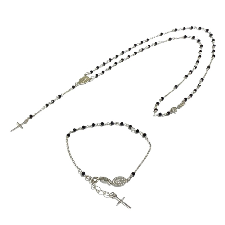 Set Argint Lant-Bratara Brooks Rosario [0]