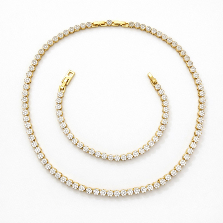 BIJUTERII DAMA - Set Bijuterii Angelic Gold Diamonds 5 MM 14K