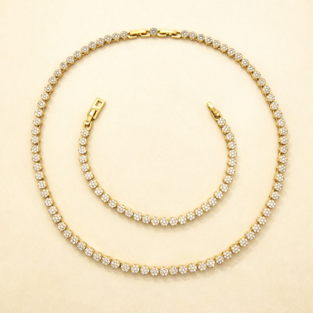 Set Bijuterii Angelic Gold Diamonds 5 MM 14K [2]
