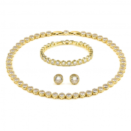 BRATARI CRISTALE - Set Bijuterii Angelic Gold Diamonds 6MM