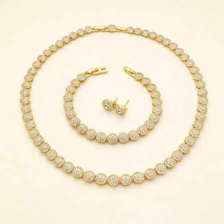 Set Bijuterii Angelic Gold Diamonds 8 MM 14K [3]