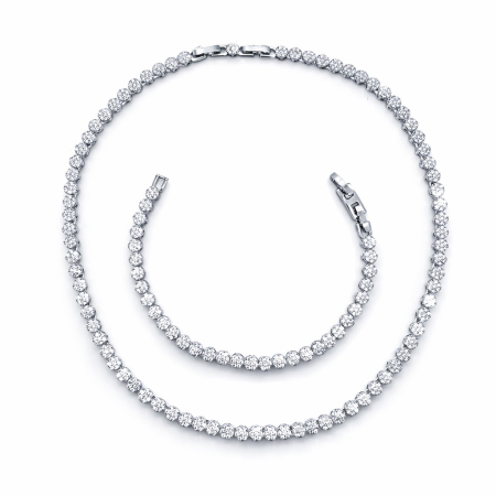 BIJUTERII DAMA - Set Bijuterii Angelic Silver Diamonds 5 MM