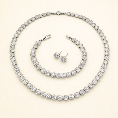 Set Bijuterii Angelic Silver Full Diamonds 8 MM [2]