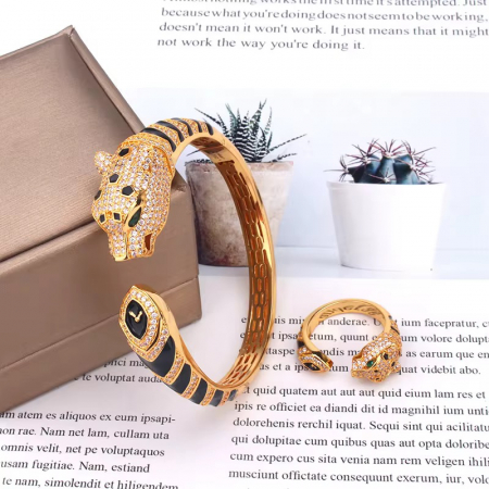 Set Bratara-Inel Gold Gatopardo Clock [1]