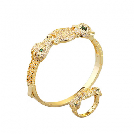 BRATARI - Set Bratara-Inel Gold Gatopardo Diamonds