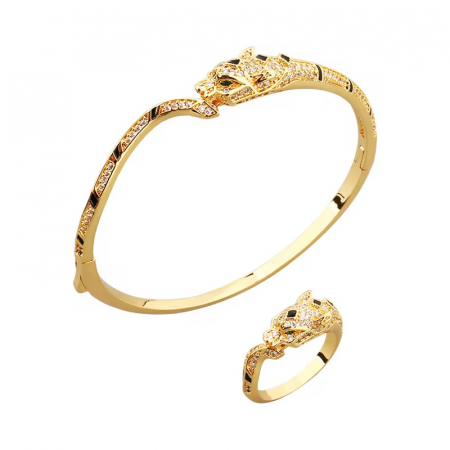 BRATARI - Set Bratara-Inel Gold Snake Diamonds