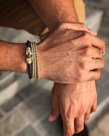 Set Bratari Brooks Gold Skull Beads [0]