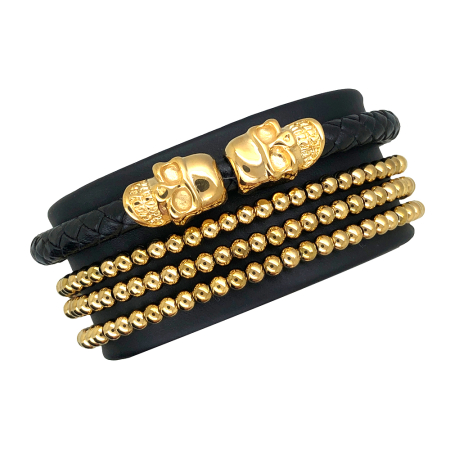 Set Bratari Brooks Gold Skull Beads [1]