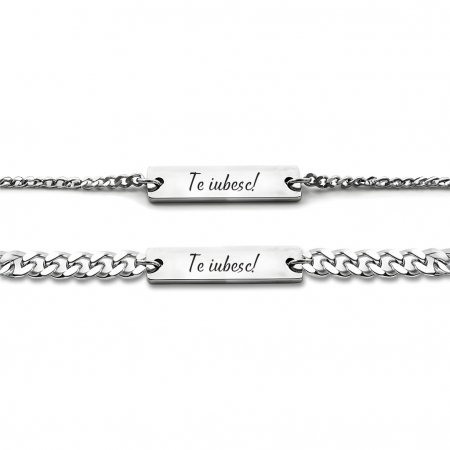 BRATARI PERSONALIZATE - Set Bratari Cupluri Forever LOVE Silver