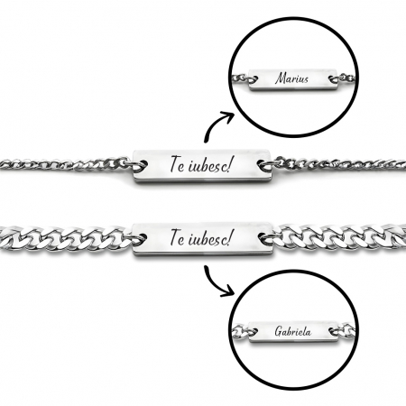 Set Bratari Cupluri Forever LOVE Silver [1]