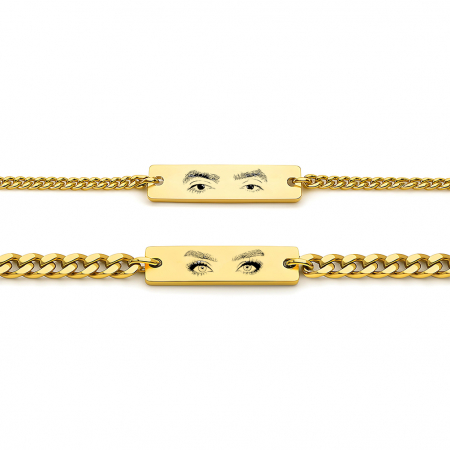 BRATARI PERSONALIZATE - Set Bratari Cupluri Forever Placat Aur 14K