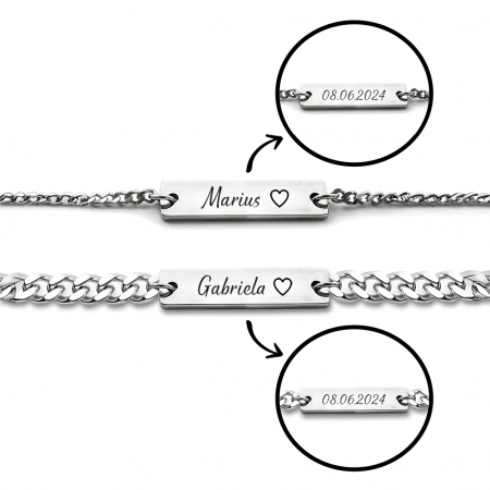Set Bratari Cupluri Nume Partener Silver [1]