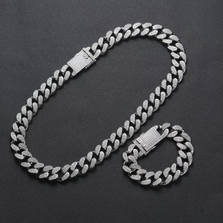 Set Brooks Cuban Silver Diamonds 20 mm [0]