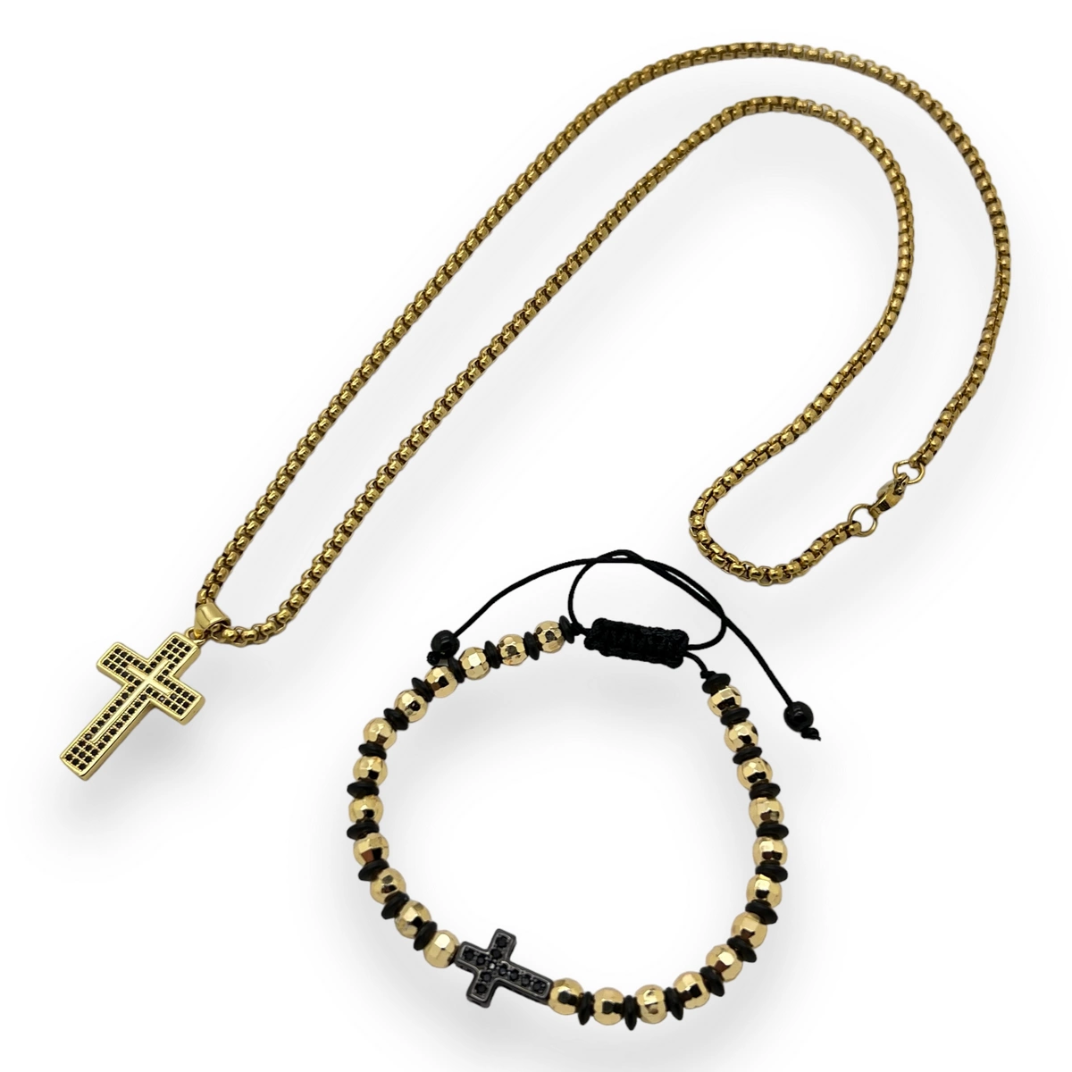 LANTURI - Set Brooks Lant-Bratara Gold Cross