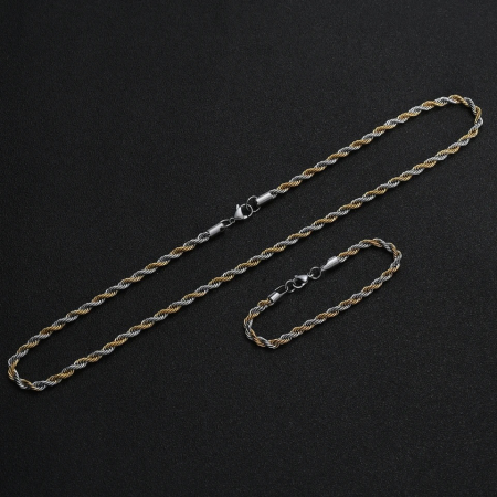 Set Brooks Lant-Bratara GoldSilver Rope [1]