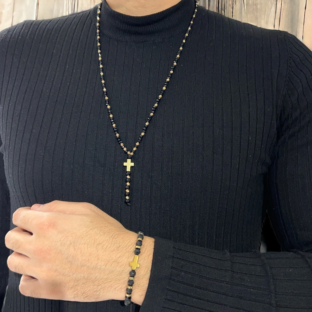 Set Brooks Lant-Bratara Rosary Cross [2]