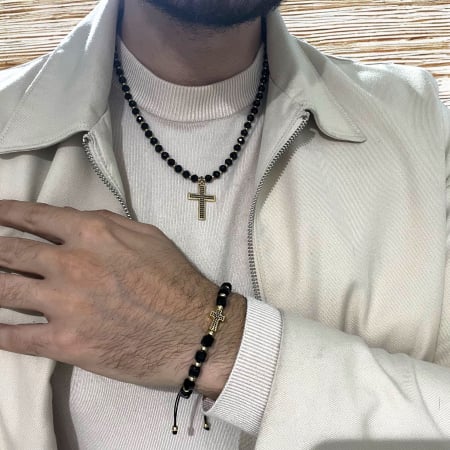 Set Brooks Lant-Bratara Rosary Cross [2]