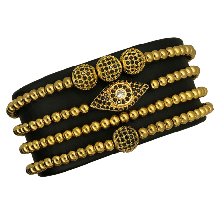 BRATARI - Set Brooks Luxury Gold Eye Spherique