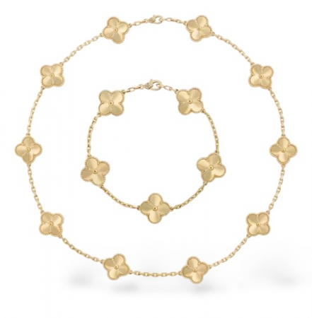 COLIERE - Set Colier-Bratara Dama Full Gold Alhambra