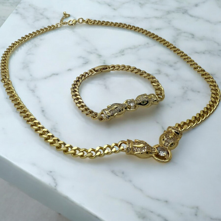 Set Colier-Bratara Gold Gatopardo [1]