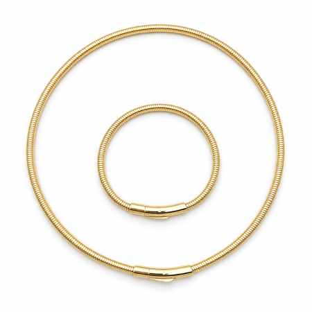 BRATARI CRISTALE - Set Colier-Bratara Round Snake 4 MM