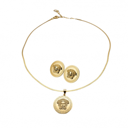 BRATARI CRISTALE - Set Colier-Cercei Dama Gold Medusa