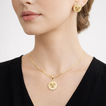 Set Colier-Cercei Dama Gold Medusa Classic [2]