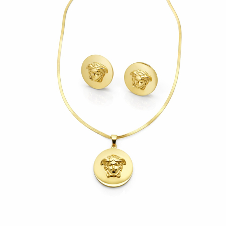 Set Colier-Cercei Dama Gold Medusa Classic [1]