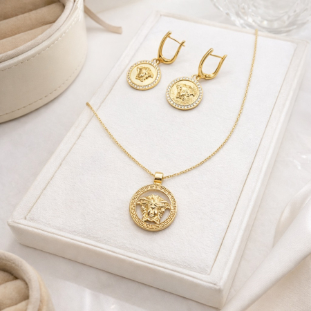 Set Colier-Cercei Gold Medusa [1]