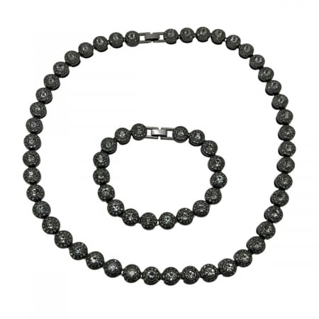 Set Cuban Full Black Diamonds Round [1]