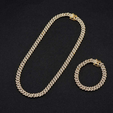 LANTURI CUBAN - Set Cuban Gold Diamonds 8 MM