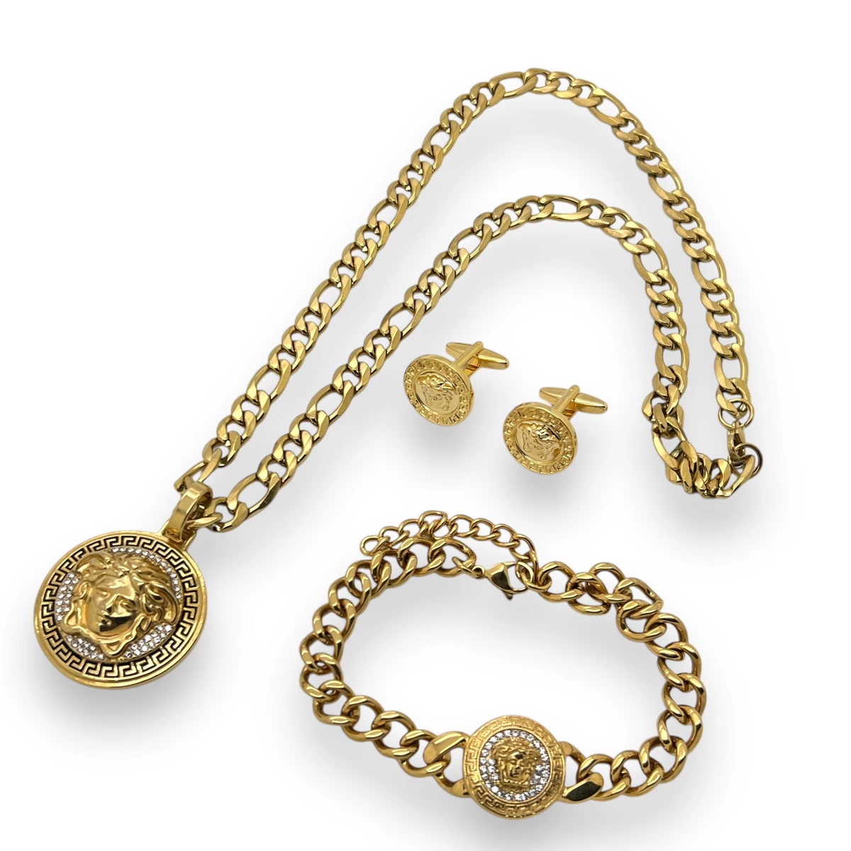 SET LANT&BRATARA - Set Full Gold Medusa Luxury