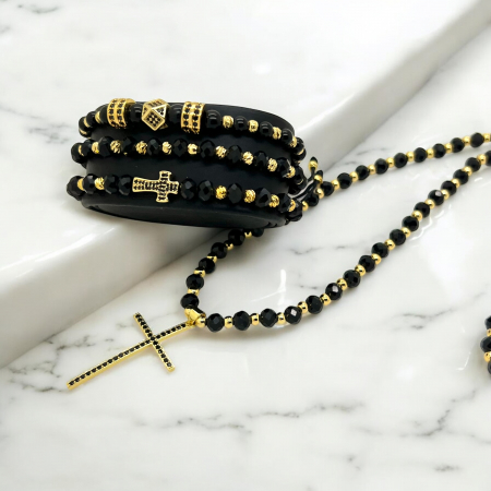 Set Lant-3 bratari GoldBlack Luxury [2]