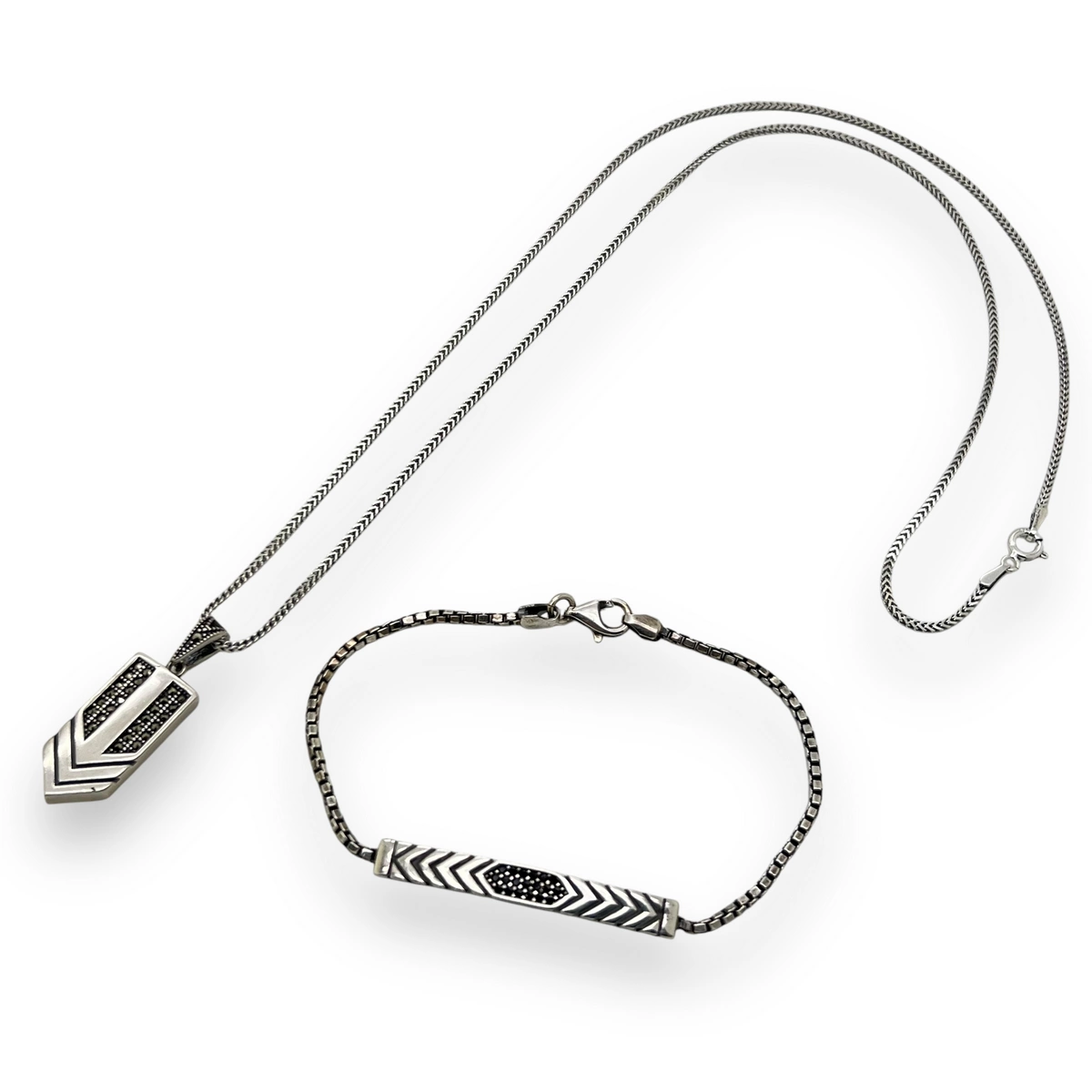 LANTURI ARGINT - Set Lant-Bratara Argint 925 Arrow