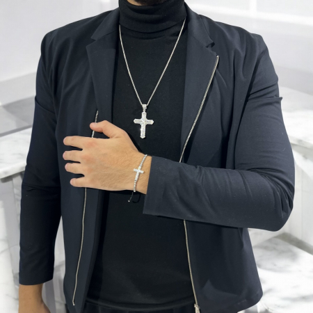 Set Lant-Bratara Argint 925 Diamonds Cross [2]